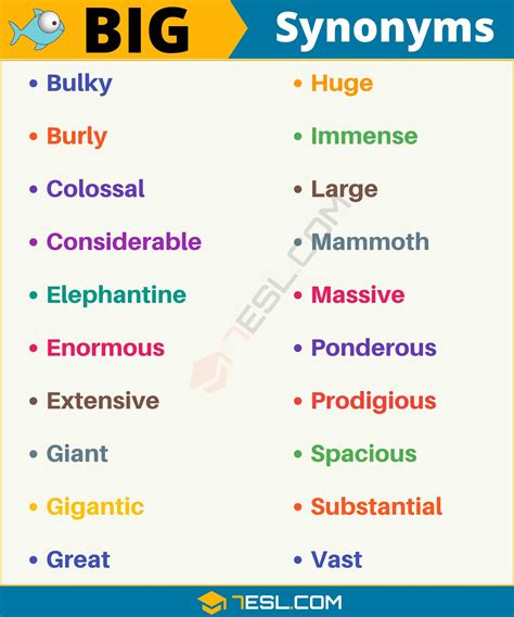 big synonym|another word for big vocabulary.